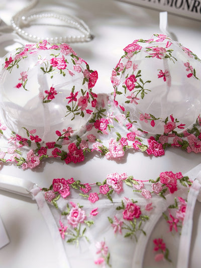 Lingerie Coquine Transparente à Fleurs