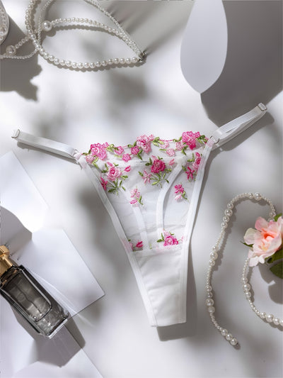 Lingerie Coquine Transparente à Fleurs
