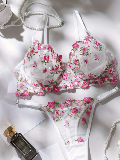 Lingerie Coquine Transparente à Fleurs