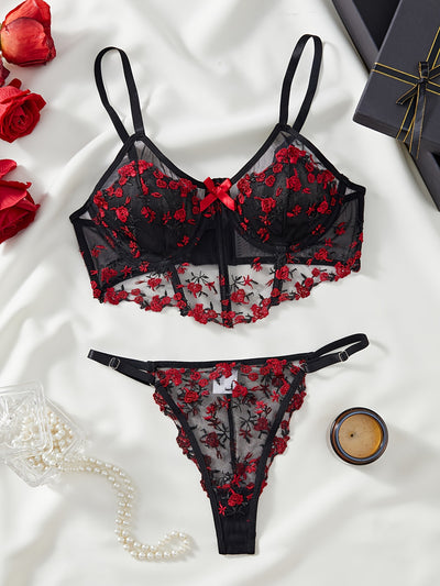 Ensemble Lingerie Coquine Transparente avec Bustier