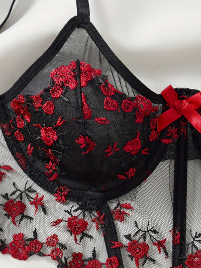 Ensemble Lingerie Coquine Transparente avec Bustier