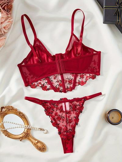 Ensemble Lingerie Coquine Transparente avec Bustier