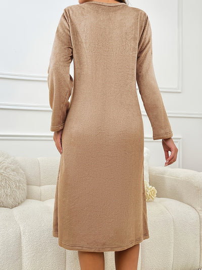 Chemise de Nuit Très Chaude à Manches Longues