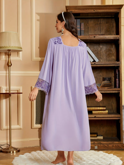 Chemise de Nuit Longue à Manches Longues
