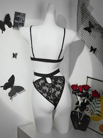 Body en Dentelle Transparente avec Ficelle