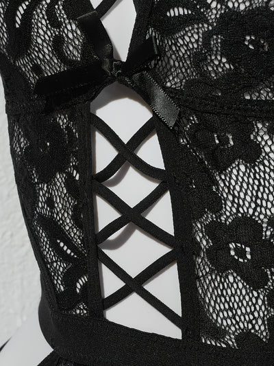 Body en Dentelle Transparente avec Ficelle