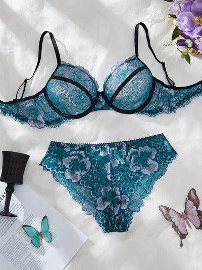 Ensemble Lingerie Coquine Bleu Canard