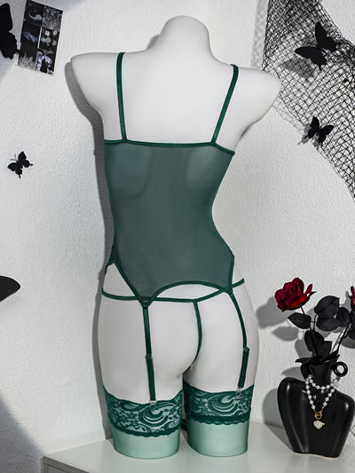 Ensemble Lingerie Coquine Transparente 3 Pièces