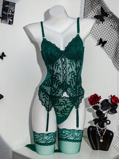 Ensemble Lingerie Coquine Transparente 3 Pièces