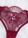 Lingerie Coquine Transparente Rouge Bordeaux