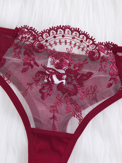 Lingerie Coquine Transparente Rouge Bordeaux