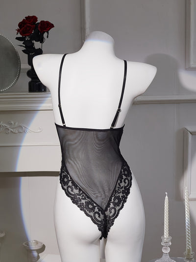 Body en Dentelle Transparent Noir