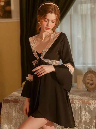 Chemise de Nuit en Dentelle Ouverte