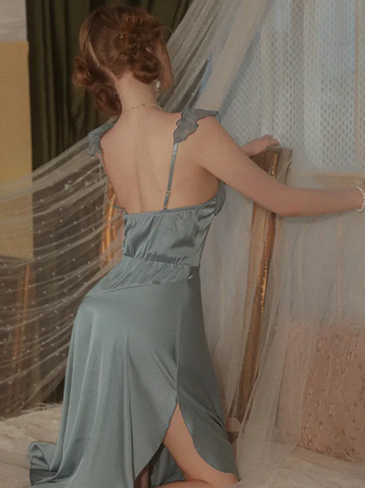 Robe Nuisette Longue Ouverte