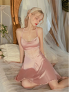 Nuisette Rose en Satin & Dentelle